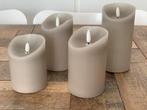 4 led kaarsen in 3 hoogtes, Huis en Inrichting, Woonaccessoires | Kandelaars en Kaarsen, Overige materialen, Grijs, Ophalen of Verzenden