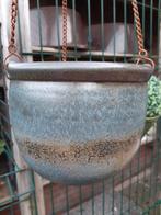 Vintage hang bloempot 16 cm handgedraaid Adrie Moerings, Ophalen of Verzenden, Rond, Aardewerk, Minder dan 25 cm