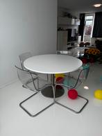 Ikea Tobias Stoelen + Ronde Eettafel (120cm), Huis en Inrichting, Tafels | Eettafels, Ophalen, Kunststof, Gebruikt, 100 tot 150 cm