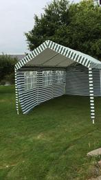 Mooie groen wit gestreepte partytent 6x3 meter, Tuin en Terras, Partytenten, Ophalen, Gebruikt, Opvouwbaar, Partytent