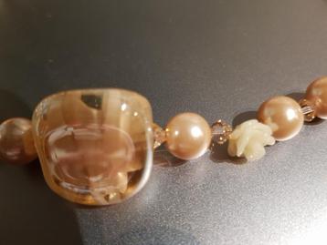 Lovely mama ketting: glasparelketting, swarovski bicones beschikbaar voor biedingen