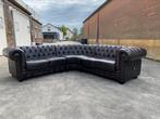 Nieuwstaat !!! Chesterfield bruin leren hoekbank !!!, Huis en Inrichting, Ophalen, 300 cm of meer, Hout, Zo goed als nieuw