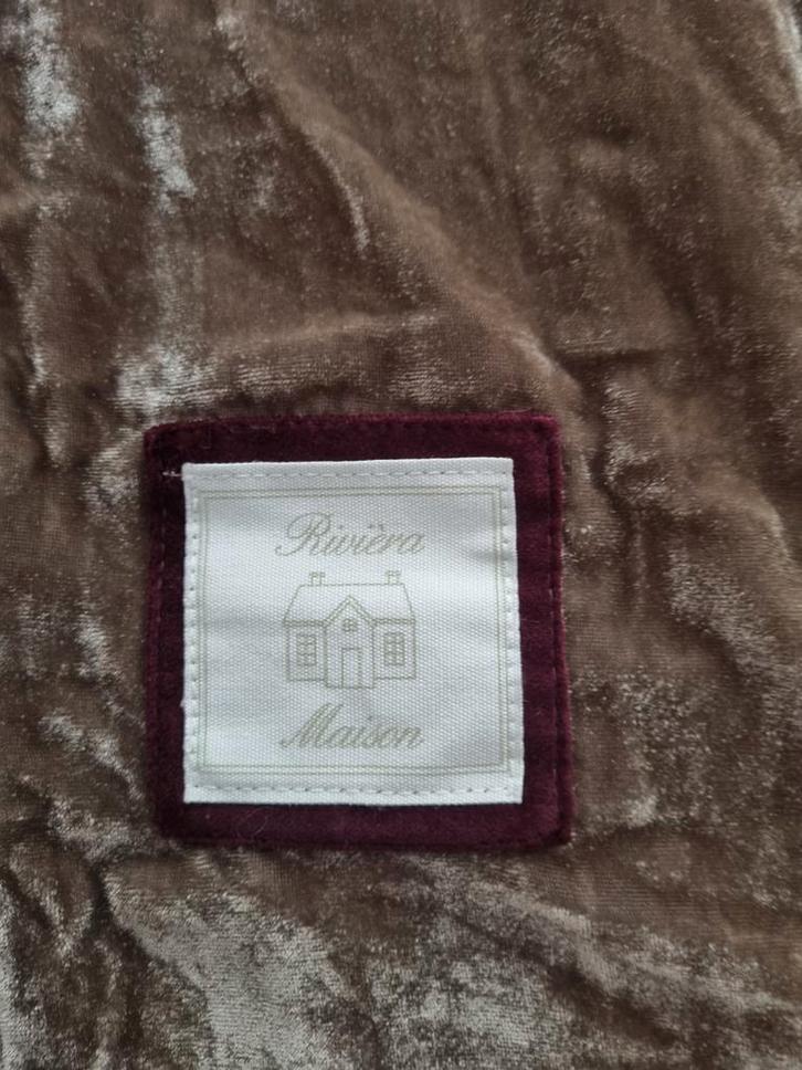 Riviera maison kussenhoezen bruin velvet, Huis en Inrichting, Woonaccessoires | Kussens, Zo goed als nieuw, Bruin, Vierkant, Ophalen of Verzenden