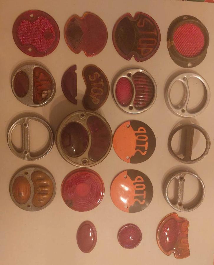 partij zeldzame stop achterlicht oldtimer glas, Auto-onderdelen, Verlichting, Amerikaanse onderdelen, Oldtimer onderdelen, Nieuw