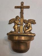 Antiek wijwaterbakje met engelen en kruisbeeld, Antiek en Kunst, Ophalen of Verzenden