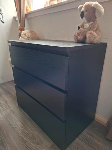 Ikea Malm Zwart met 3 lades - afbeelding 3