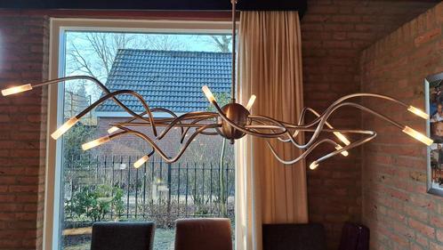 Rvs plafondlamp met dimmer, Huis en Inrichting, Lampen | Plafondlampen, Gebruikt, Ophalen