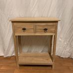 Sidetable - 60 x 30 cm - 2 lades - massief teak - TTM Wonen, Huis en Inrichting, Tafels | Sidetables, 50 tot 100 cm, Www.ttmwonen.nl