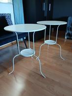 Twee Ikea Lindved bijzettafels, Ophalen, Zo goed als nieuw, Rond, Metaal of Aluminium