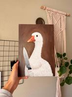 Funny Goose with Knife Painting, Oorspronkelijke maker, Nieuw, Ophalen of Verzenden, Schilderij