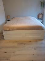 Wit tweepersoonsbed/ Ledikant met opbergruimte, Ophalen, Wit, Tweepersoons, Zo goed als nieuw