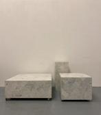 Carrara marmer  set van 3! Pillar, salon en bijzettafel, Ophalen