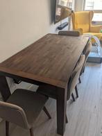 Solid Wood Dining Table 150 x 85 cm with 4 Dining Chairs, Ophalen, Gebruikt, 50 tot 100 cm, 150 tot 200 cm