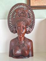 FRAAI!Buste Balinese Djanger danseres/ houtsnijwerk/ jaren ", Antiek en Kunst, Ophalen of Verzenden