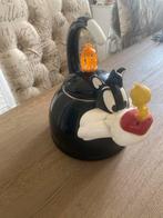 Sylvester en Tweety fluitketel, Huis en Inrichting, Gebruikt, Porselein of Keramiek, Schaal, Ophalen of Verzenden