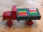 Vintage 70s houten speelgoed vrachtwagen, Ophalen of Verzenden, Zo goed als nieuw, Duw- of Trekspeelgoed
