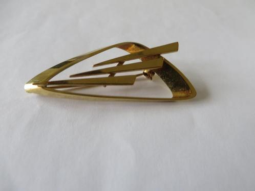 Broche Jaren 50 - 60 gemerkt Amerik K&L, Sieraden, Tassen en Uiterlijk, Antieke sieraden, Broche, Overige materialen, Verguld