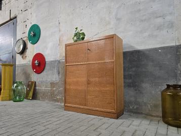 Jaren 60 Duits Wandmeubel Eiken | Vintage Dressoir Kast 1 beschikbaar voor biedingen