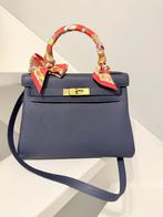 Kelly 28 Togo Retourne - luxe Hermès stijl, gold hardware, Ophalen of Verzenden, Nieuw, Blauw, Handtas