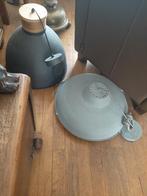 Grijze stoere hanglamp plafondlamp, Ophalen, Gebruikt, Metaal, Minder dan 50 cm