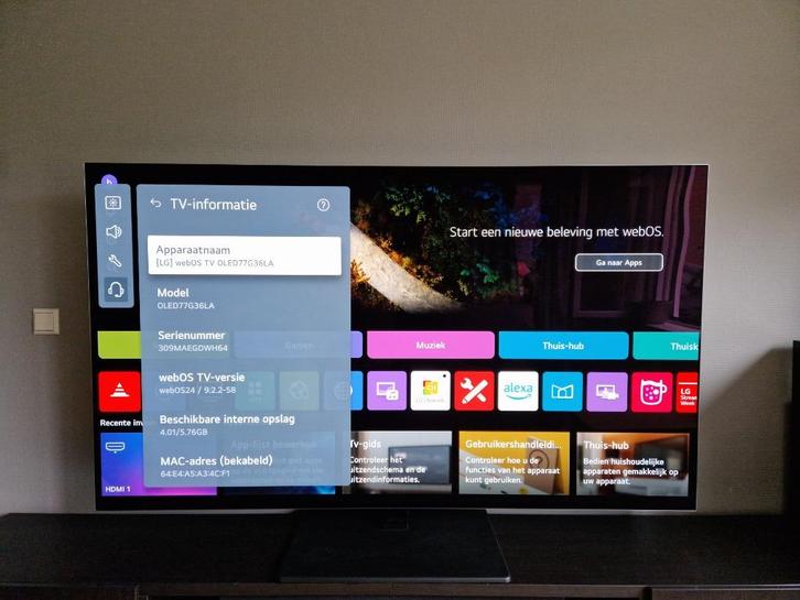 LG OLED G3  77", Audio, Tv en Foto, Televisies, Zo goed als nieuw, OLED, 100 cm of meer, 4k (UHD), LG, 120 Hz, Smart TV, Ophalen