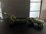 Vintage Speelgoed Militair Dinky Toys Voertuig met Kanon, Overige merken, Gebruikt, Ophalen of Verzenden, Tank