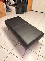Zwart leren bank (echt leer), Huis en Inrichting, Ophalen, 125 cm of meer, Leer, Zo goed als nieuw