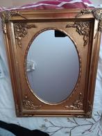Goudkleurige Brocante Spiegel, Ophalen of Verzenden, Ovaal, Minder dan 50 cm, Minder dan 100 cm
