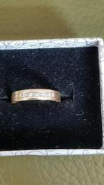 Gouden 14 krt. ring met 5 briljanten, Gebruikt, Ophalen of Verzenden, Kleiner dan 17, Met edelsteen