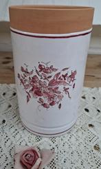 Mooie Franse wijnkoeler, bordeaux rode bloemen, Moustiers, Antiek en Kunst, Curiosa en Brocante, Ophalen of Verzenden