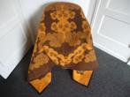 2x wollen dekens jaren 70 oranje/bruin 200x150 cm, Ophalen, Gebruikt