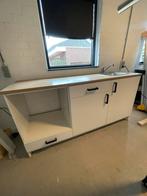 Witte keuken met eiken kleur blad, Ophalen, Wit, 150 tot 200 cm, Zo goed als nieuw