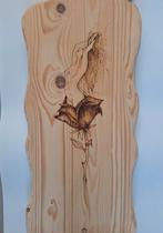 Grote serveerplank met ontblote vrouw uit roos., Ophalen of Verzenden