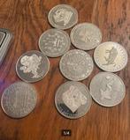 9 Zilveren munten zilvergehalte 999., Verzenden, Overige landen, Losse munt, Zilver