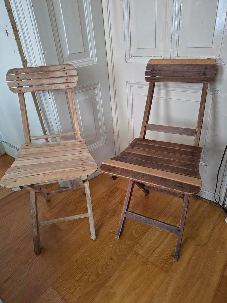 2 decoratieve klapstoelen. Franse terrasstoelen, Huis en Inrichting, Stoelen, Zo goed als nieuw, Vijf, Zes of meer stoelen, Hout