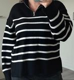 Zara zwarte gebreide sweater met witte strepen oversized, Maat 38/40 (M), Ophalen of Verzenden, Zo goed als nieuw, Zara