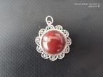 ZGAN Zilveren filigrain hanger met edel steen, Ophalen of Verzenden, Zo goed als nieuw, Met edelsteen, Zilver