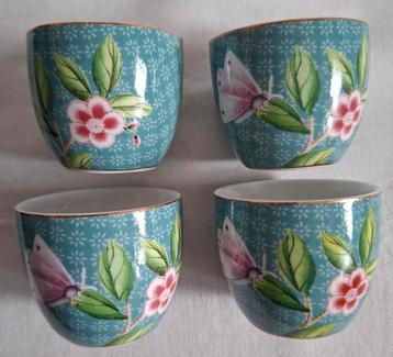 4 eierdopjes PIP Studio Blushing Birds blauw NIEUW  beschikbaar voor biedingen