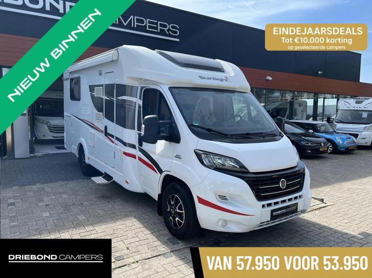 Sunlight T69 S Queensbed Luifel Schotel Zonnepaneel Lithium, Caravans en Kamperen, Campers, Bedrijf, tot en met 4, Half-integraal