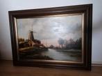 Groot schilderij molen landschap 112x83 cm Bongers, Ophalen of Verzenden