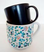 2x mok/beker/kop bloemmotief Ikea, Gebruikt, Keramiek, Ophalen of Verzenden, Overige stijlen