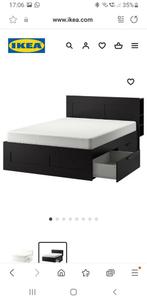 Bed Ikea Brimnes 140x200 zwart, Gebruikt, Zwart, Ophalen