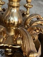 Mazarin massief bronzen vergulde kroonluchter met 10 armen, Ophalen of Verzenden, Zo goed als nieuw, Metaal, Mazarin