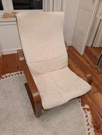 Poang walnoot en beige, Ophalen, Gebruikt, 75 tot 100 cm