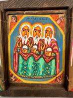 240345 - Ethiopian handpainted 20th coptic icon - Ethiopie, Antiek en Kunst, Antiek | Religie, Ophalen of Verzenden