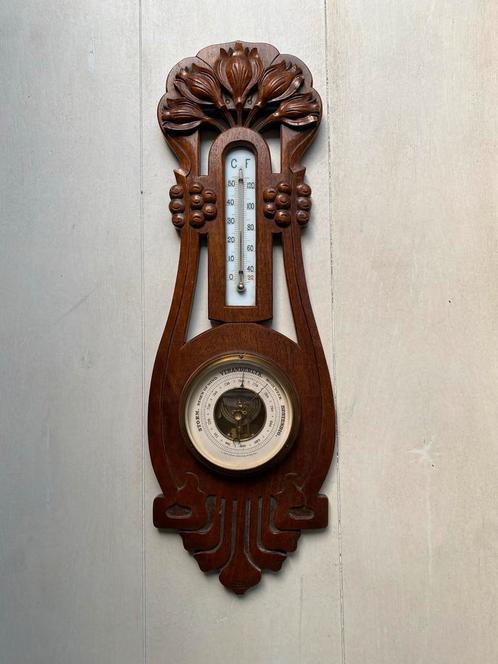 Antieke Barometer met Thermometer - L. Kern Amsterdam, Antiek en Kunst, Antiek | Klokken, Ophalen of Verzenden