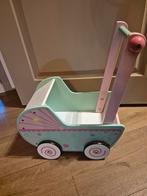 Houten Poppenwagen - Mintgroen/Roze, Kinderen en Baby's, Ophalen of Verzenden, Zo goed als nieuw, Duw- of Trekspeelgoed
