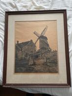 Ets in sepia, Antiek en Kunst, Ophalen of Verzenden