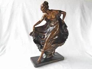 Ernst Seger – Danseres met zwierige jurk, Jugendstil beeld beschikbaar voor biedingen