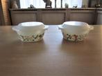 Arcopal France 2 schalen met deksel appels-appelbloesems, Huis en Inrichting, Keuken | Servies, Ophalen of Verzenden, Effen, Glas